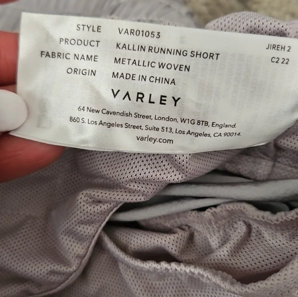Varley Womens Metallic Lavender Kallin Running Short XS